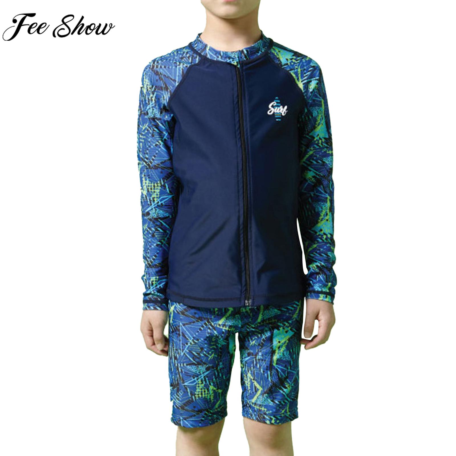 Wetsuit Men - Children Boys Sunscreen Swimsuit Swimwear Long