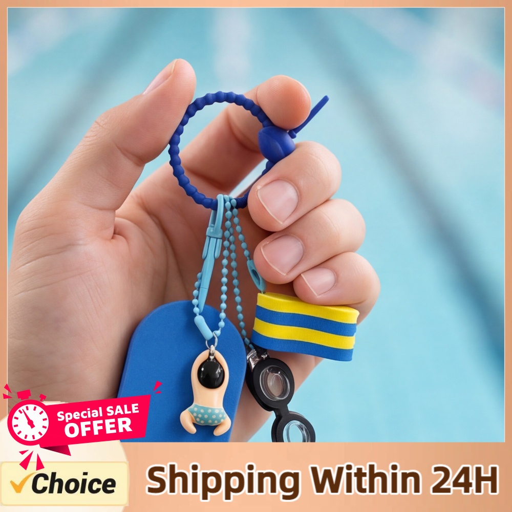Cute Swim Themed Keychain with - Goggles Swim recension och pris