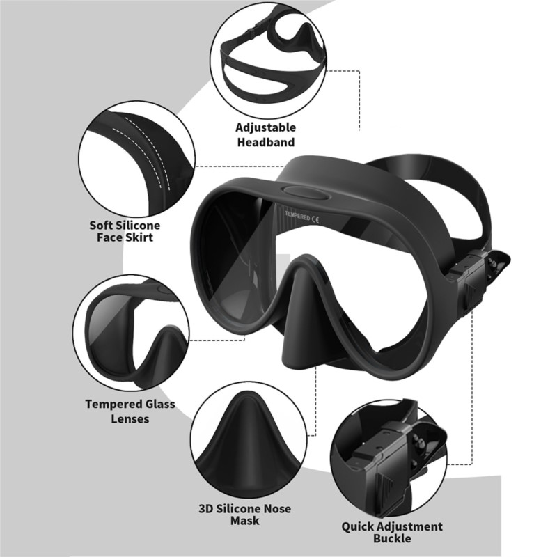 Adult Snorkel Set Semi Dry Sno - Snorkel Set recension och pris