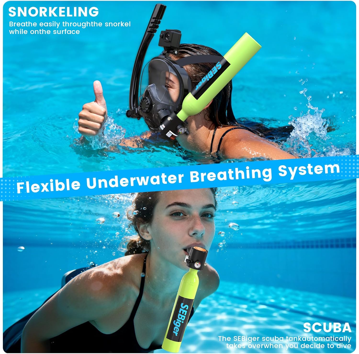 Mini Scuba Tank 0.5L with Full - Snorkel Set recension och pris